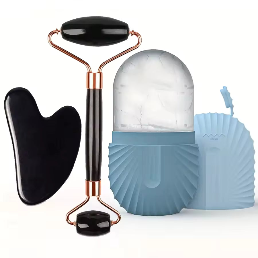 3-in-1 Face Sculpting Set – Ice Roller, Gua Sha & Ice Globe