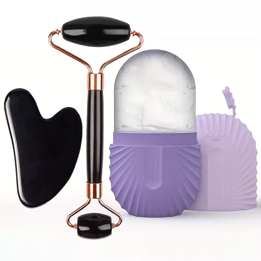 3-in-1 Face Sculpting Set – Ice Roller, Gua Sha & Ice Globe