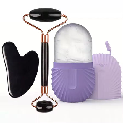 3-in-1 Face Sculpting Set – Ice Roller, Gua Sha & Ice Globe