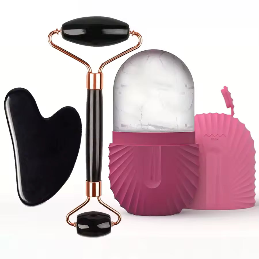 3-in-1 Face Sculpting Set – Ice Roller, Gua Sha & Ice Globe